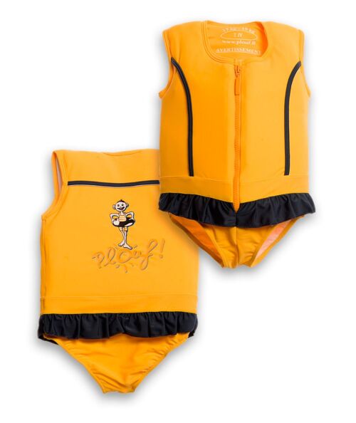 Maillot de bain flottant fille : Sportif jaune