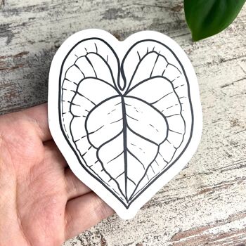 Autocollant Sun Catcher - Sun Catcher - Feuille tropicale botanique, Anthurium Clarinervium, Cadeau Plantlady, Plantdad, Plantlover, Plantes 5