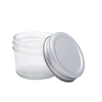 Glass storage jar for solid cosmetics - full lid