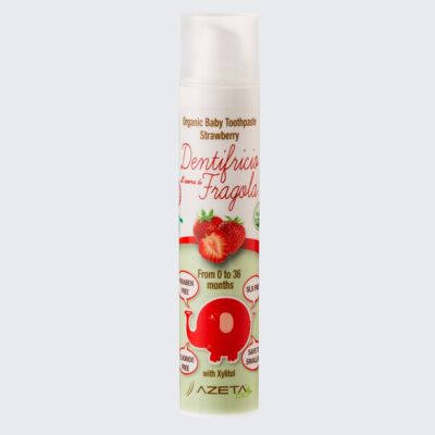 Organic toothpaste with fruit flavor - AZETA organic - strawberry 0-3 years