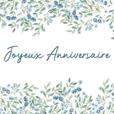 Carte Postale Joyeux Anniversaire Bleuté