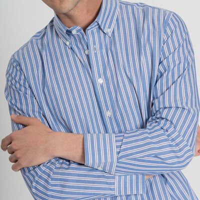 Chemise rayée bleue 4