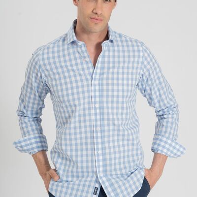 Camisa Cuadro Celeste