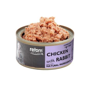 RETORN Nourriture humide pour chats au poulet et au lapin 1