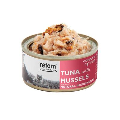 Comida húmeda para gatos de atún con mejillones de RETORN