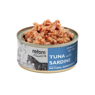 RETORN Nourriture humide pour chats au thon et à la sardine