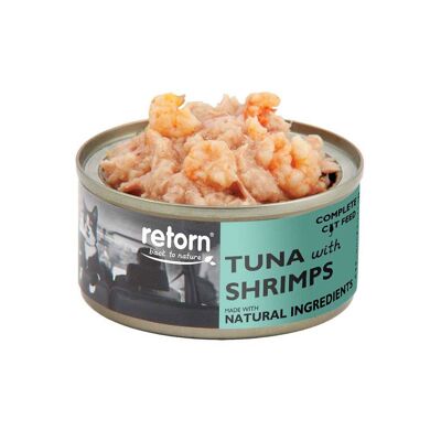 RETORN Nourriture humide pour chats au thon et aux crevettes