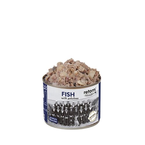 Comida húmeda para perros de pescado con patatas de RETORN