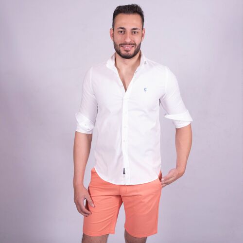 Camisa Cuello Italiano Blanca