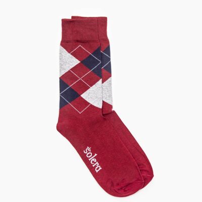 Chaussettes Grenat Ecossais Rouge