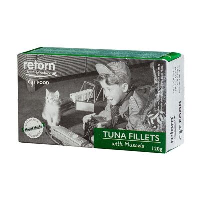 Filets de thon et moules, nourriture humide pour chats de RETORN
