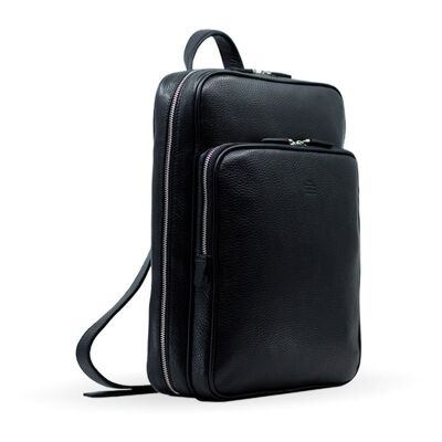 mochila de cuero | Asistente negro