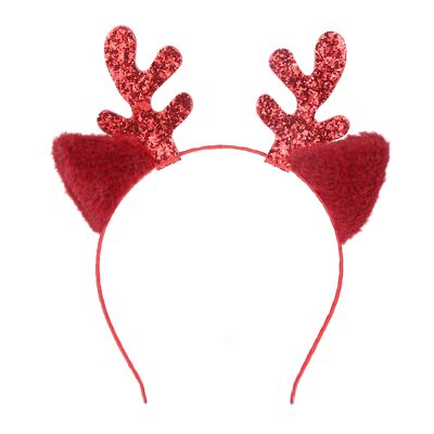Weihnachtsstirnband „Rentier“ in Rot