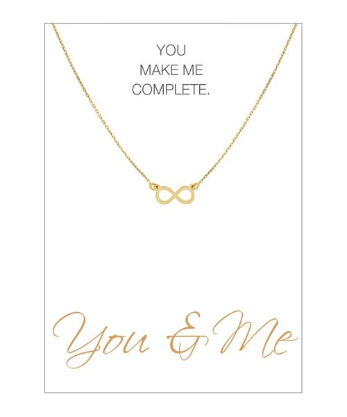 HERZ-KARTE Kette mit Infinity-Anhänger und Karte "You and Me" Gold - 925 Sterlingsilber gelbvergoldet