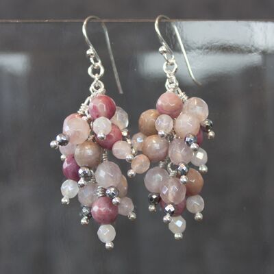 Rhodonite de raisin, quartz rose