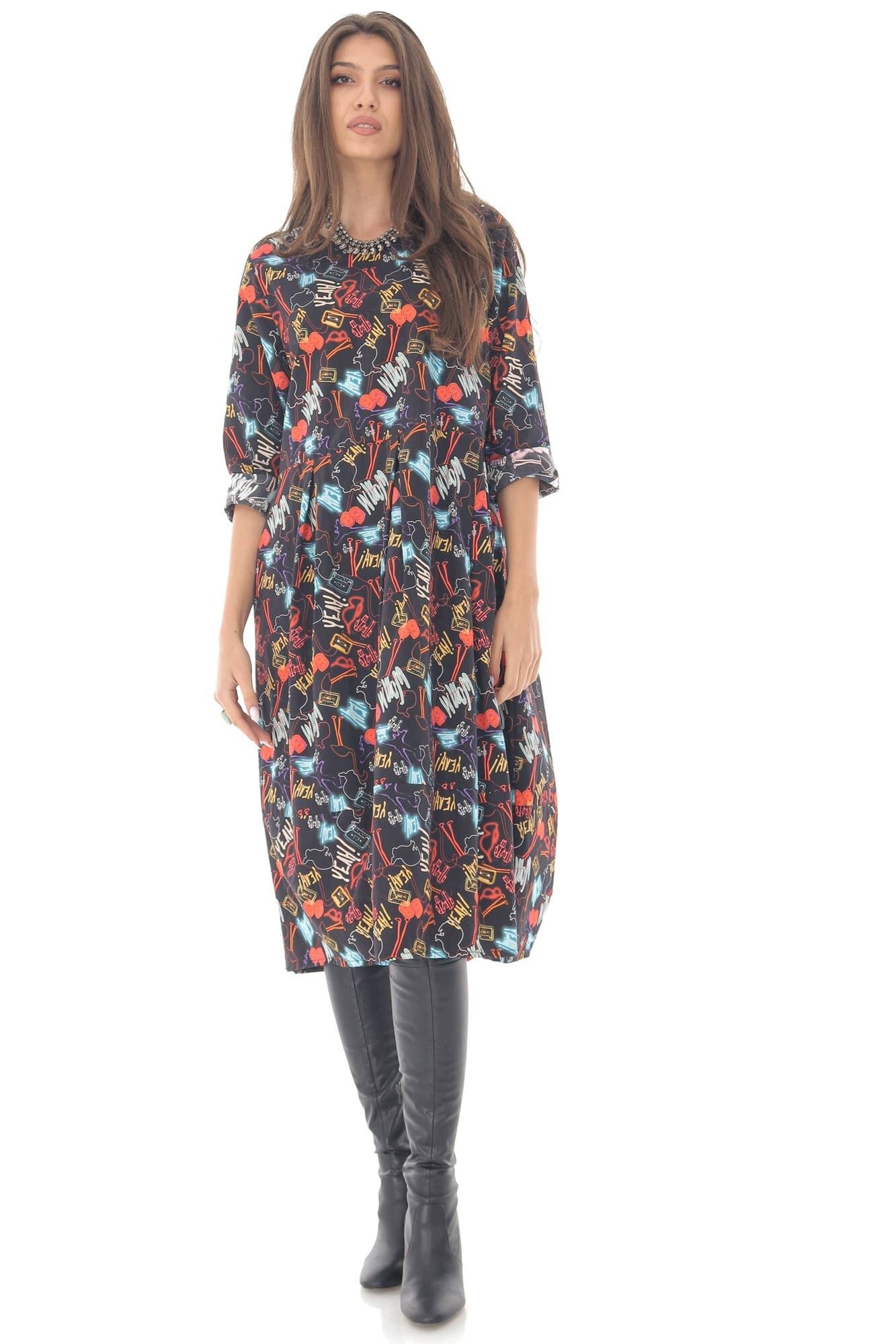 Tunica oversize colorata, con due tasche DR4321