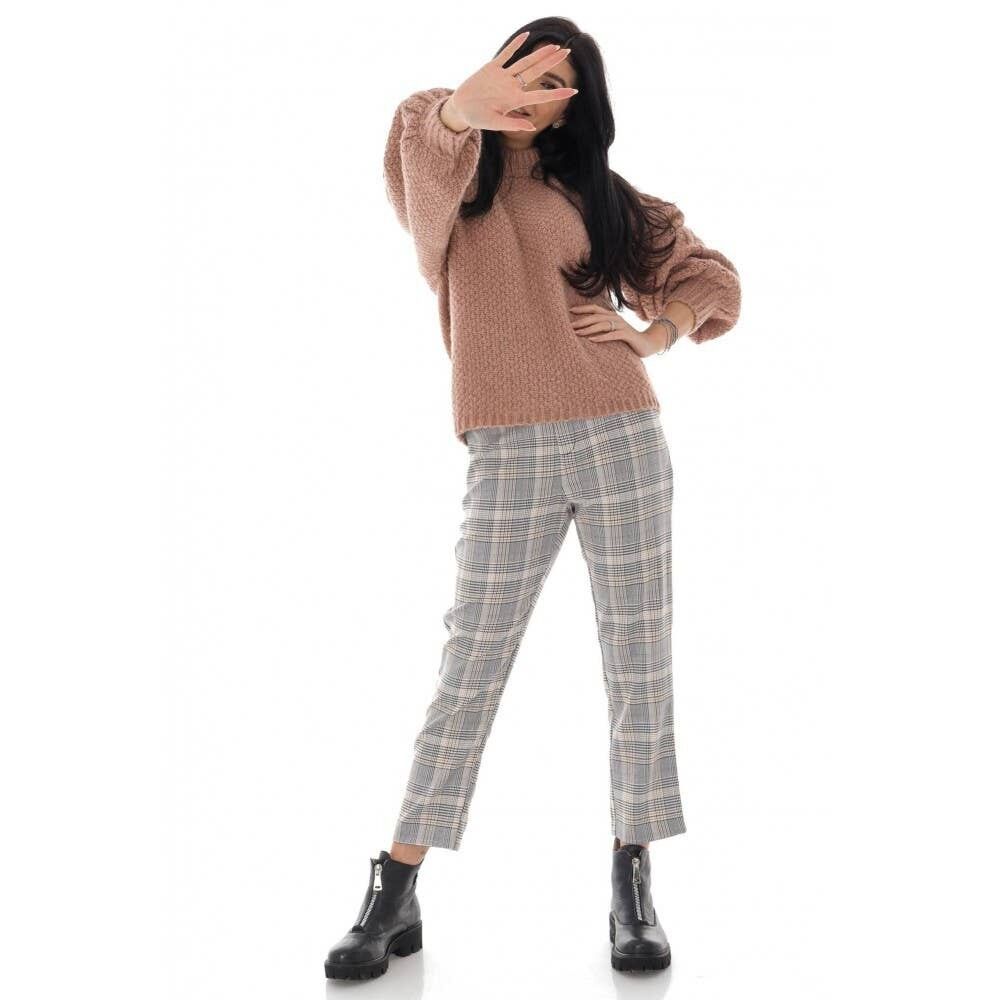 Un grosso maglione crop style rosa cipria AIMELIA - BR2393