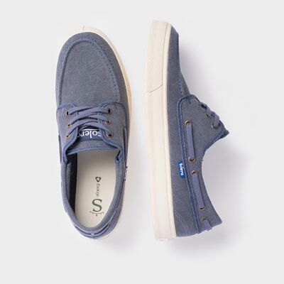 Zapatillas Recicladas Lona Azul Tipo Náutico