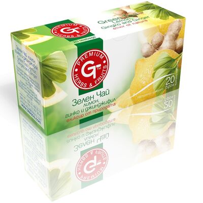Green Tea with Ginger Lemon Mix 20 Bags | GT Series 30g