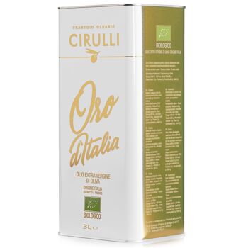 Bidon (3 Litres) Biologique - Huile d'olive extra vierge italienne extraite à froid Cirulli, Biologique 1