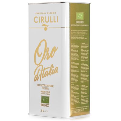 Lattina (3 Litri) Biologico  -  Cirulli Olio Extravergine di Oliva Italiano Estratto a Freddo, Organic