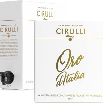 Bag in Box (5 Liters) EVO - Cirulli Cold Extracted Extra Virgin Olive Oil, 100% Italian