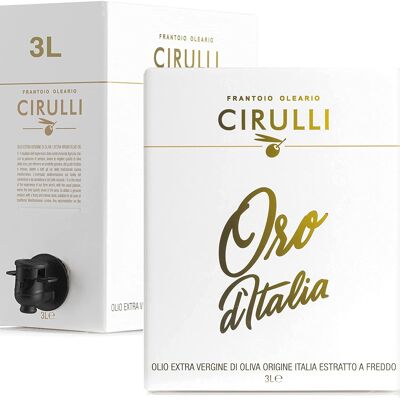 Bag in Box (3 Liters) EVO - Cirulli Cold Extracted Extra Virgin Olive Oil, 100% Italian