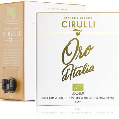 Bag in Box (5 Litros) Ecológico - Cirulli Aceite de Oliva Virgen Extra Extraído en Frío, 100% Italiano