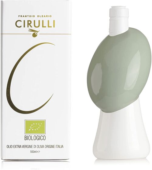 Orcio Verde in ceramica con Olio Cirulli Extra Vergine d'oliva 500ml -  Idea Regalo  -