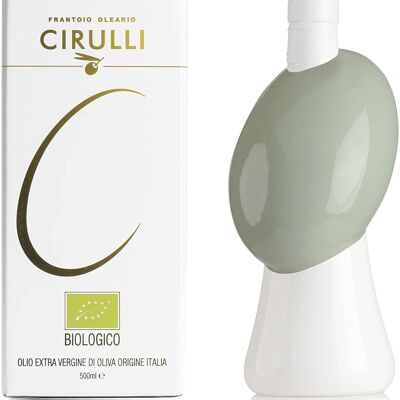 Green Ceramic Jar with Cirulli Extra Virgin Olive Oil 500ml - Gift Idea -