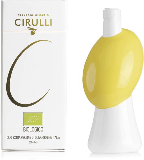 Orcio Giallo in ceramica con Olio Cirulli Extra Vergine d'oliva 500ml -  Idea Regalo  -