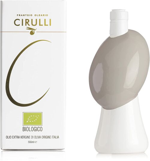 Orcio Tortora in ceramica con Olio Cirulli Extra Vergine d'oliva 500ml -  Idea Regalo  -