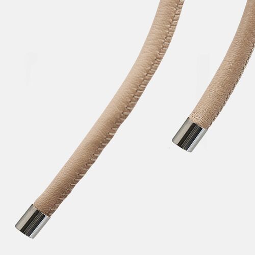 Leather cord  0.6 - Taupe - Silber