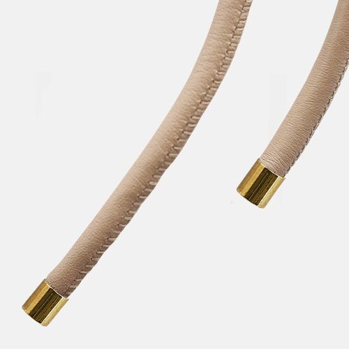 Leather cord  0.6 - Taupe - Gold