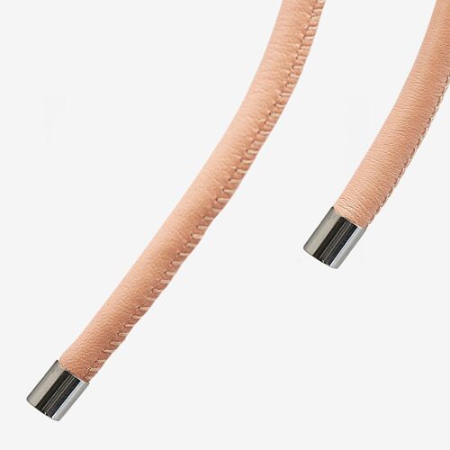 Leather cord  0.6 - Nude - Silber