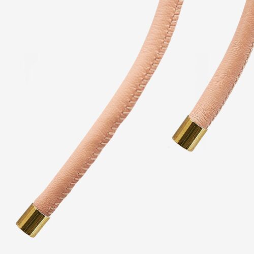 Leather cord  0.6 - Nude - Gold