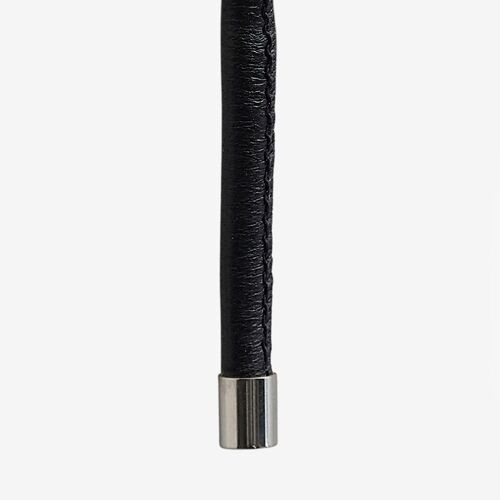Leather cord 0.4 - Schwarz - Silber