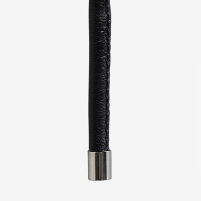 Leather cord 0.4 - Black - Silver
