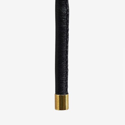 Leather cord 0.4 - Schwarz - Gold