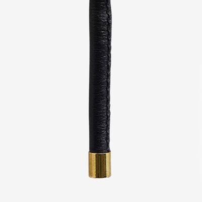 Leather cord 0.4 - Black - Gold
