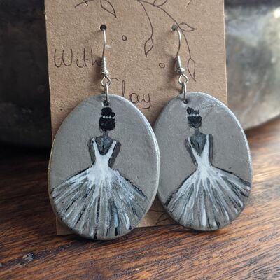 Boucles d'oreilles ballerines, boucles d'oreilles robe de mariée
