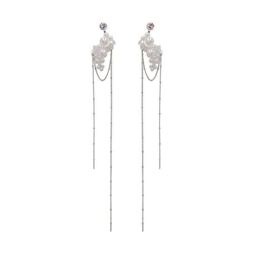Dramatic Pearls and Crystals with Super Long Tassel Earrings