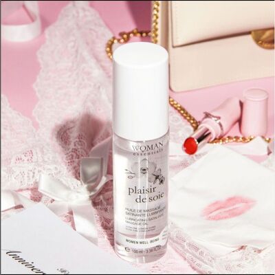 SILK PLEASURE - Aceite de masaje satinado lubricante íntimo 110ml. Ideal como regalo de San Valentín.