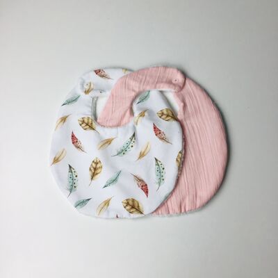 Feather and rose bibs
