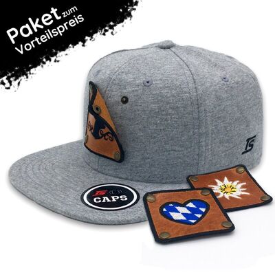 TS Caps Baseball Cap 6 Panel, Snapback mit Lederpatch