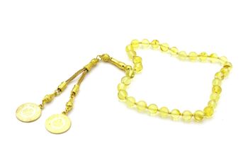 Perles de méditation en pierre précieuse d'ambre de la Baltique - Tasbih / SKU176 1