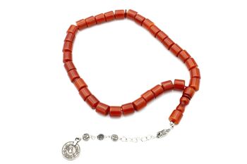 Perles de prière Faturan cerise et marron, Tasbih / SKU187 2