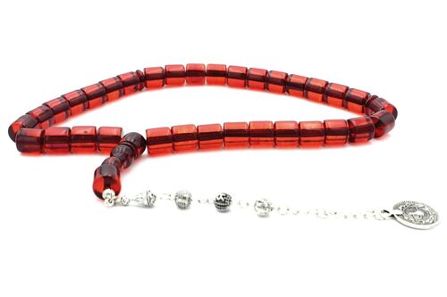 Cherry Red Faturan Prayer Beads, Tasbih / SKU189
