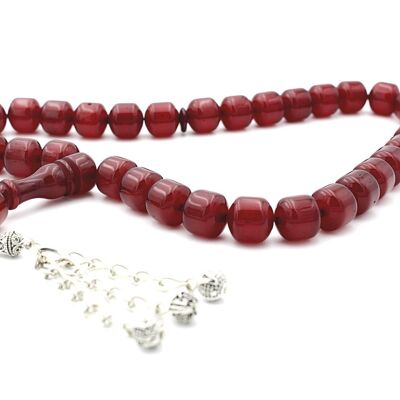 Perles de prière en bakélite cerise et cataline, Tasbih / SKU206