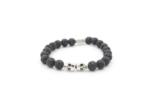 Luxury Black Lava stone skull bracelet Gem591 / SKU252